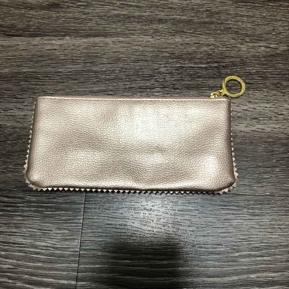 Estée Lauder Rose Gold Metallic Pebbled Cosmetic Bag Pouch New